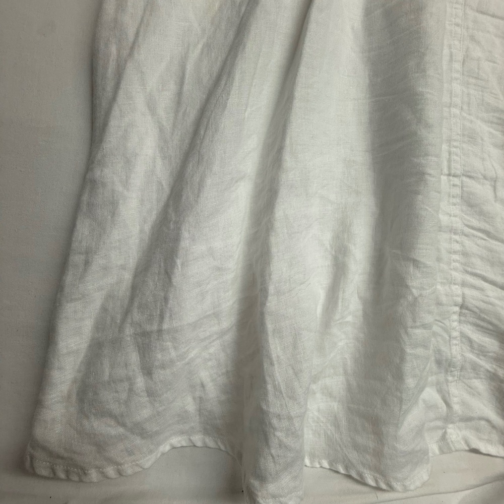 Pure Jill Elements White Linen Embroidered Sleeveless Tunic Dress Medium Coastal - Picture 11 of 15